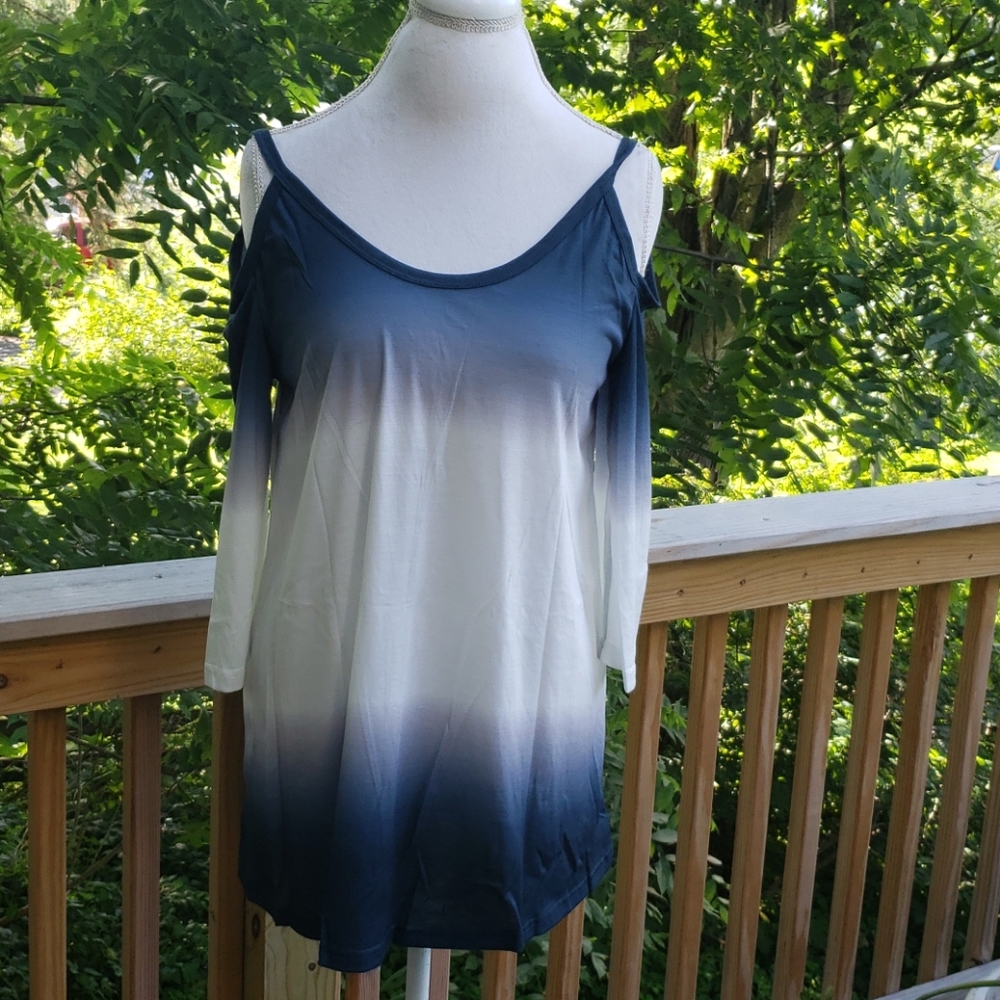 ⚡SALE⚡ONLY 8 LEFT S-2XL CHLOE OMBRE COLD SHOULDER TOP S-2XL